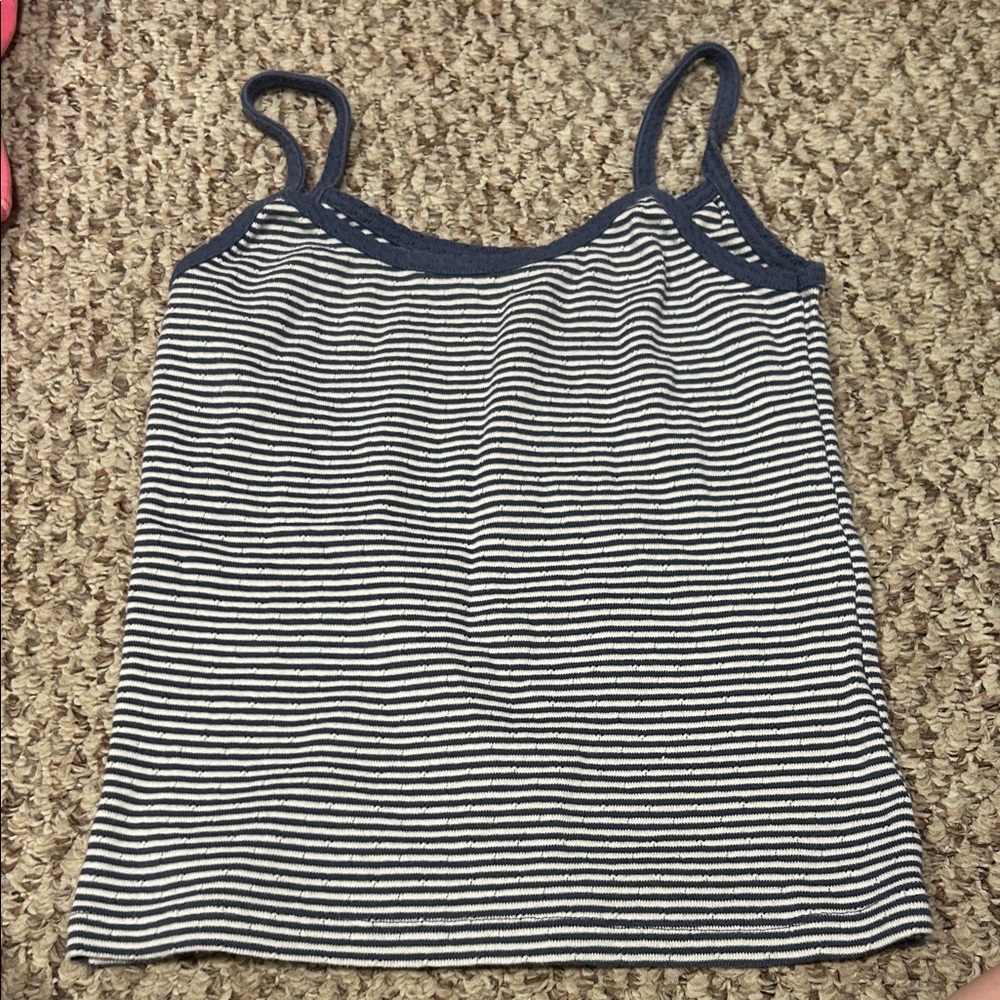 Brandy Melville Navy and White Striped Camisole